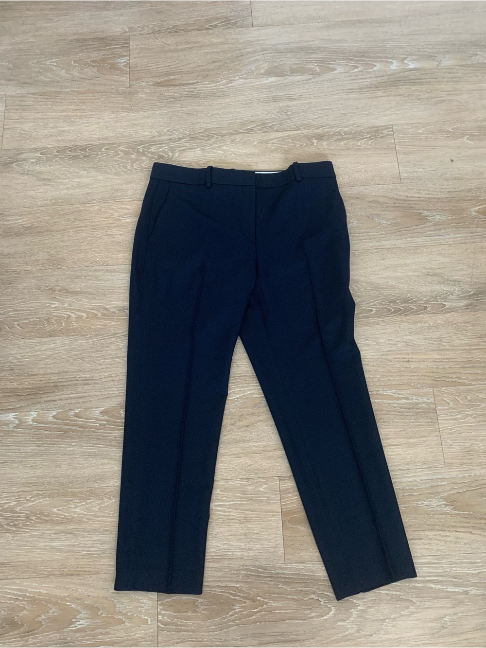 Theory Dark Navy Blue Tailored Slim Straight Wool Dress Pants Size 8